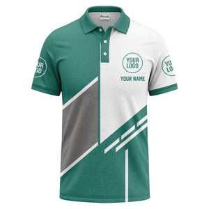 modern diagonal stripe custom logo men's golf polo shirt