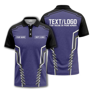 monochrome geometric lines custom name logo polo shirt for departments
