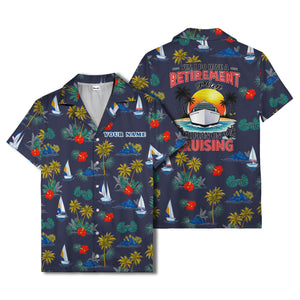 palm trees sailboats hibiscus island paradise hawaiian shirt