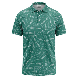 repeat your logo on black ground custom polo shirt