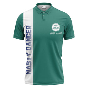 repeating logo & custom text illustration polo shirt for team sports