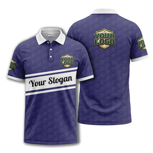 shield logo stars hexagon pattern polo shirt for men