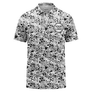 soccer ball camouflage custom logo polo shirt for men