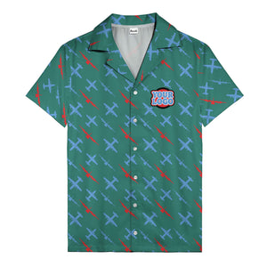vintage airplane repeat pattern hawaiian shirt for aviation fans