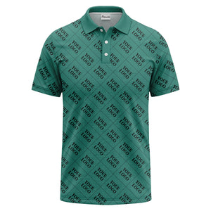 your logo diamond grid monochrome custom polo shirt for men