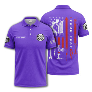 american flag stars & stripes patriotic custom logo polo shirt