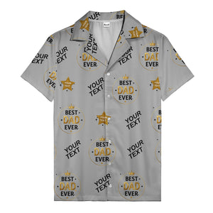 best dad ever gold crown circle repeat pattern hawaiian shirt for men
