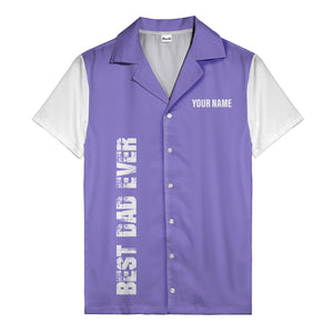 best dad ever vertical name personalized black graphic hawaiian shirt for men