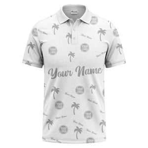 black palm tree silhouettes personalized polo shirt with custom logos
