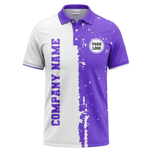 black white paint splatter custom logo corporate polo shirt
