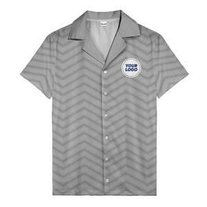 bold zigzag dots geometric black white hawaiian shirt