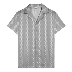 chain link custom logos black white all over hawaiian shirt