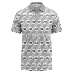 custom logo diagonal stripes repeat golf polo shirt for men