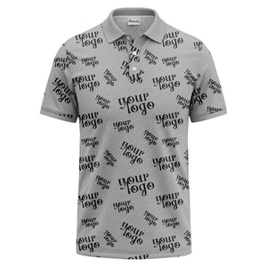 custom logo repeat typography minimalist polo shirt