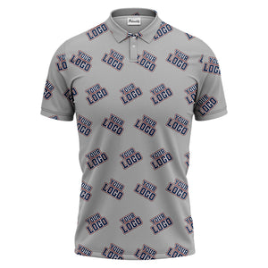 repeating custom logo illustration polo shirt for personalized hawaiian style