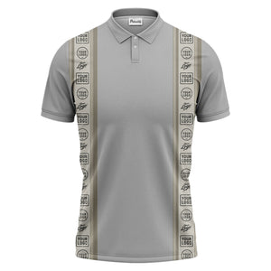 custom logo vertical stripe polo shirt for men - professional branding