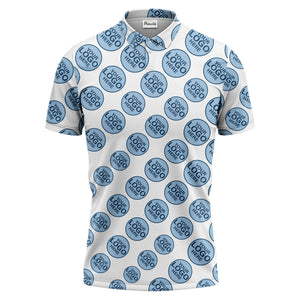 Custom Repeating Geometric Circles Logo Polo Shirt For Personalized Branding