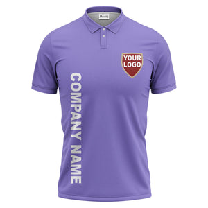 custom shield logo vertical text corporate branded polo shirt