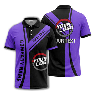 customizable company logo diagonal stripe polo shirt for corporate teams