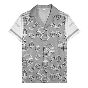 football helmets & balls repeat hawaiian shirt for men