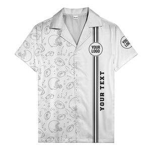 football helmets play diagrams cartoon sports hawaiian shirt for men
