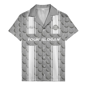 golf ball & white stripe repeat hawaiian shirt for golfers