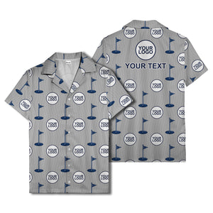 golf flag & custom logo repeat hawaiian shirt for men