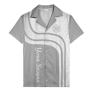hexagon grid & retro curves hawaiian shirt for bowling fans