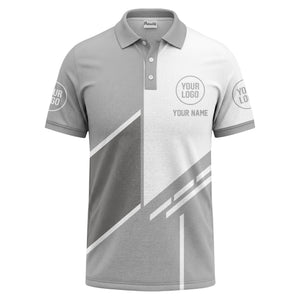 modern diagonal stripe custom logo men's golf polo shirt