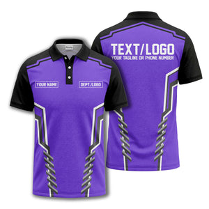 monochrome geometric lines custom name logo polo shirt for departments