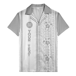 polynesian tribal turtles & hibiscus stripes black white hawaiian shirt