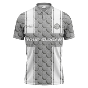 realistic golf balls black white vertical stripe polo shirt