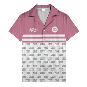 repeating customizable logo hawaiian shirt personalized text aloha button down shirt