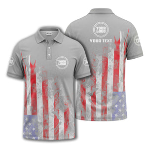 smoky american flag stars & stripes patriotic bold golf polo shirt