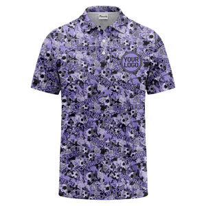 soccer ball camouflage custom logo polo shirt for men