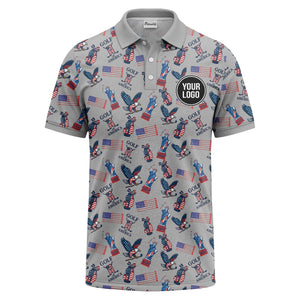 statue of liberty eagles golf clubs polo shirt