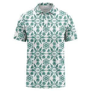 watercolor sunburst floral repeat pattern golf polo shirt
