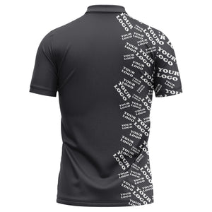 professional corporate logo typography repeating pattern polo shirt