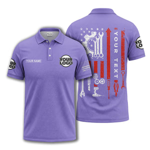 american flag stars & stripes patriotic custom logo polo shirt