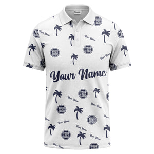 black palm tree silhouettes personalized polo shirt with custom logos