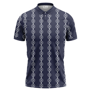 chain link customizable logos black white graphic polo shirt