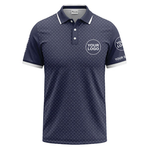 custom logo minimalist polka dot golf polo shirt
