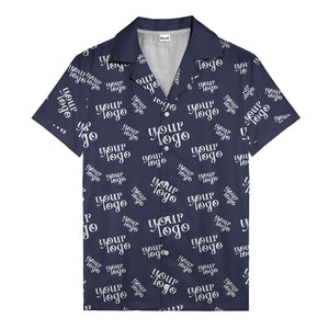 custom logo repeat typography hawaiian shirt for personalized style
