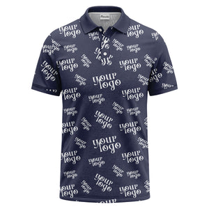 custom logo repeat typography minimalist polo shirt