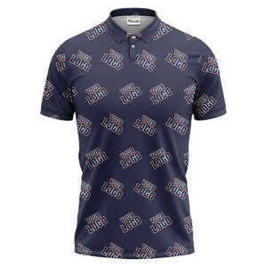 repeating custom logo illustration polo shirt for personalized hawaiian style