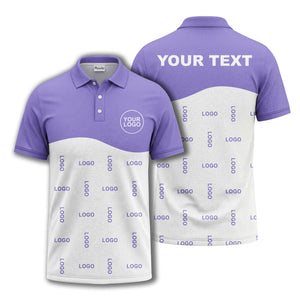 customizable monochrome logo repeat graphic polo shirt for professionals