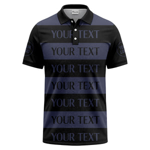 customizable text on bold horizontal stripes polo shirt