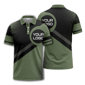 diagonal stripe custom logo corporate polo shirt