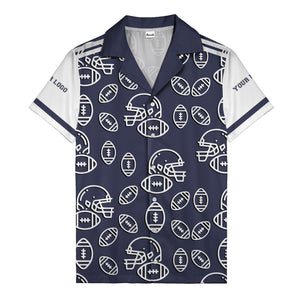 football helmets & balls repeat hawaiian shirt for men