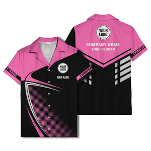 golf club silhouette & dot geometric hawaiian shirt for men